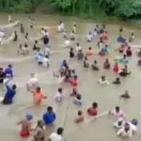 People fishing at small streams and ponds in Khammam district