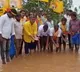 TDP Leaders protests on water logged roads in Kaikaluru constituency