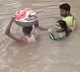 bahubli sceen in telangana floods