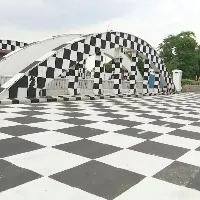 Napier Bridge in chennai decked up like a chessboard