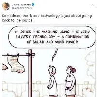 Mahindra's tweet on 'latest tech' to dry clothes leaves Twitterati in splits