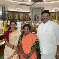 ysrcp revel mp raghuramakrishna raju post a photo with tamailisai and dmk mp Thamizhachi Thangapandian