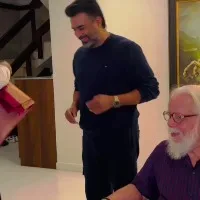 R Madhavan seeks Rajinikanth blessing touches his feet