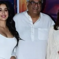Janhvi Kapoor attends Good Luck Jerry screening with Khushi Kapoor and Boney Kapoor