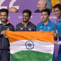 India Mens TT team win gold in Commonwealth Games