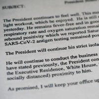 Biden's cough 'almost' gone, but still tests positive