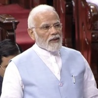 PM bids farewell to Vice President M. Venkaiah Naidu in Rajya Sabha