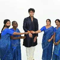 Pragathi Bhavan women staff ties Rakhis to Kalvakuntla Himanshu