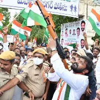 ts minister srinivas goud fires in air with police slr weapon