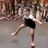 Little girl dances with street artists in karnatakas udupi