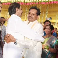 Photographs of The marriage of the daughter of 'CM CSO’ Cheruku Vasudeva Reddy held today in Hyderabad