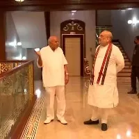 amit shah meets ramoji rao in ramoji film city