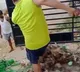municipal employees threw severage before a house in vijayanagaram