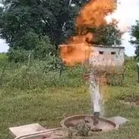 Hand Pump Spews Fire and water In Madhya Pradesh Village