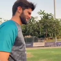 Team India cricketers have a chat with injured Pakistan bowler Shaheen Afridi