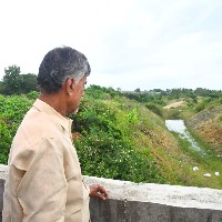 chandrababu visits handri neeva works in kuppam