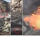 Volcano awakens when a man throws some garbage