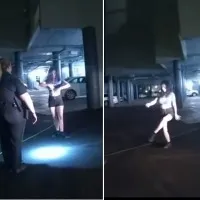 Drunk woman tries escape breathalyser test by dancing in front of police