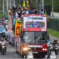 Rousing welcome for Sri Lankan cricketers in Colombo after their victorious Asia Cup journey