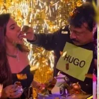 Ram Gopal Varma enjoying in Ashu Reddy birthday celebrations