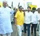 tdp leaders went assembly with a bullock cart on their shoulders