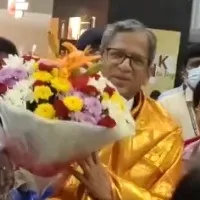 Ex CJI NV Ramana arrives Hyderabad first time after retirement