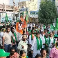 Farmers Padayatra completed in Gudivada