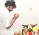 Pawan Kalyan performs Saraswathi Devi pooja at Janasena office in Hyderabad