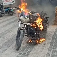 Hyderabad man set his bike on fire after police stopped him