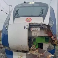 Vande bharat train hits cow a day after hits buffaloes
