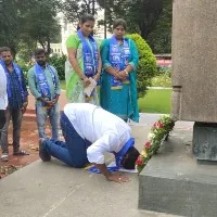 bsp candidate shankarachary starts to file nomination with huge convoy
