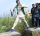 tdp chief chandrababu naidu jumps canals in palnadu district