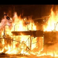 Fire accident in Karachi Bakery godown 