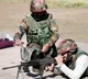 Vijay Deverakonda shoots with a rifle along with a jawan