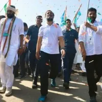 Bharath jodo yatra entered into telangana