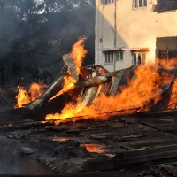 Fire accident in timber depot in Musheerabad