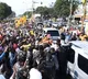 Miscreants pelt stones at Chandrababu Naidu's road show, security officer injured