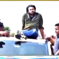 pawan kalyan sits on running car while going to ippatam village