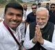 ap minister gudivada amarnath takes a selfie with pm modi