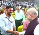 ms dhoni shakes hands with amit shah in chennai