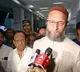 Owaisi greeted with Modi Modi chants and black flags Gujarat