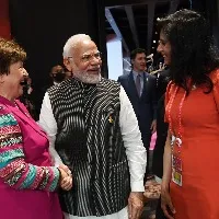 imf lady bosses Gita Gopinath and Kristalina Georgieva meets pm modi in g20 summit