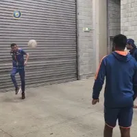 Team India and New Zealand cricketers plays Foot Volleyball