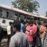 TSRTC bus met with accident in vikarabad