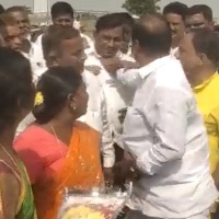 TRS legislator grabs govt official by collar