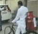 WITH GAS CYLINDER ON BICYCLE CONGRESS MLA REACHES POLLING BOOTH