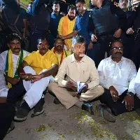 tdp chief chandrababu naidu sits before polavaram project