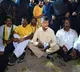 tdp chief chandrababu naidu sits before polavaram project