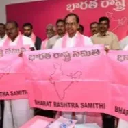 KCR tells BRS party slogan