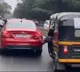 Auto Driver Pushes Mercedes With His Leg